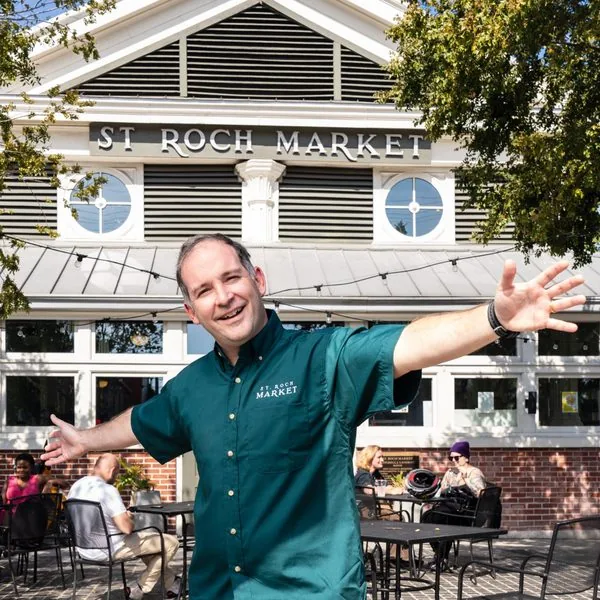 Kevin Pedeaux, operator of St. Roch Market, at CR Coffee inside the historic New Orleans food hall